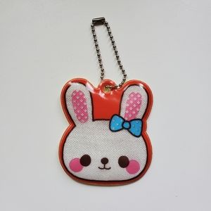 Bunny reflective safety night charm keychain